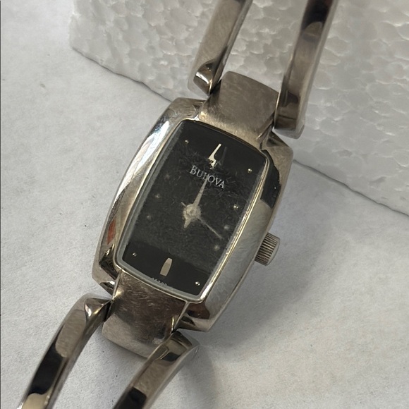 Bulova Silver and Black Women's Watch, needs battery - Picture 3 of 8